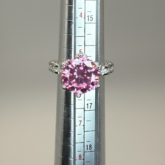 5ct 🔥 FIRE PINK Moissanite Ring Size 5.5 . S925 Silver . w/gra - Picture 4 of 17
